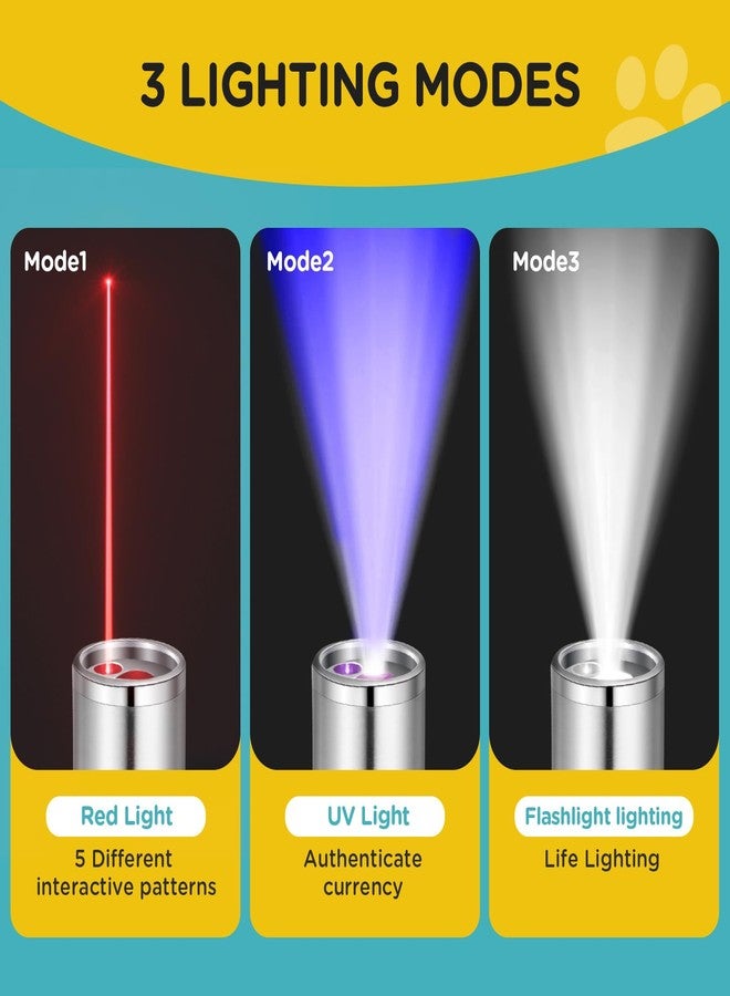 Koackl لعبة مؤشر للقطط من كواكل للاستخدام الداخلي، قابلة لإعادة الشحن عبر منفذ USB، بثلاثة ألوان إضاءة، ألعاب تفاعلية للقطط والكلاب، لعبة مطاردة ممتعة للتدريب والتمرين داخل المنزل - Image 3