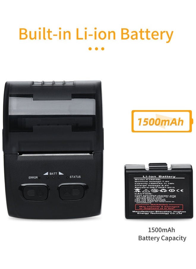 NIBEMINENT Portable Wireless All-In-One Thermal Printer Black  - Image 3