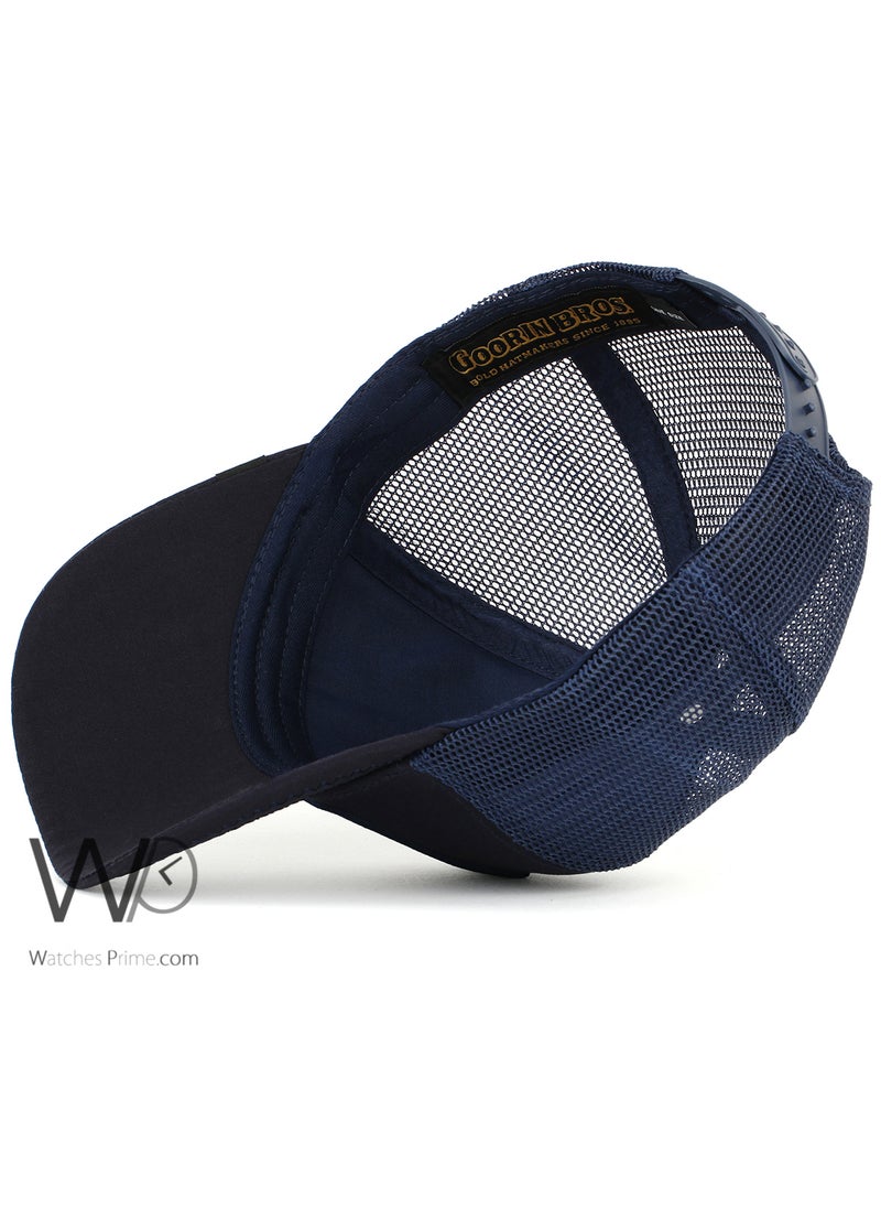Goorin Bros Goorin Bros Lone Wolf Trucker Mesh Cap Navy Blue Color Cotton Hat For Men  - Image 4