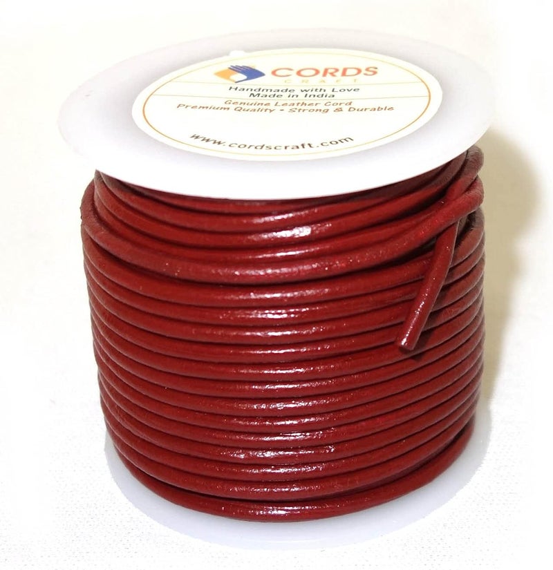 cords craft Round Leather Cords for Jewelry & Crafts, Bracelet, Necklaces, Beading, Jewelry Leather Cord, Genuine Leather Cording, 20 Meters (21.87 Yards) Regular Shiny, Leather, not known, - Image 2