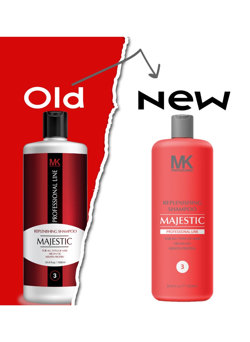Majestic Keratin Majestic Keratin Replenishing All Hairs Shampoo with Argan oil for Women, 1000ml  - Image 5
