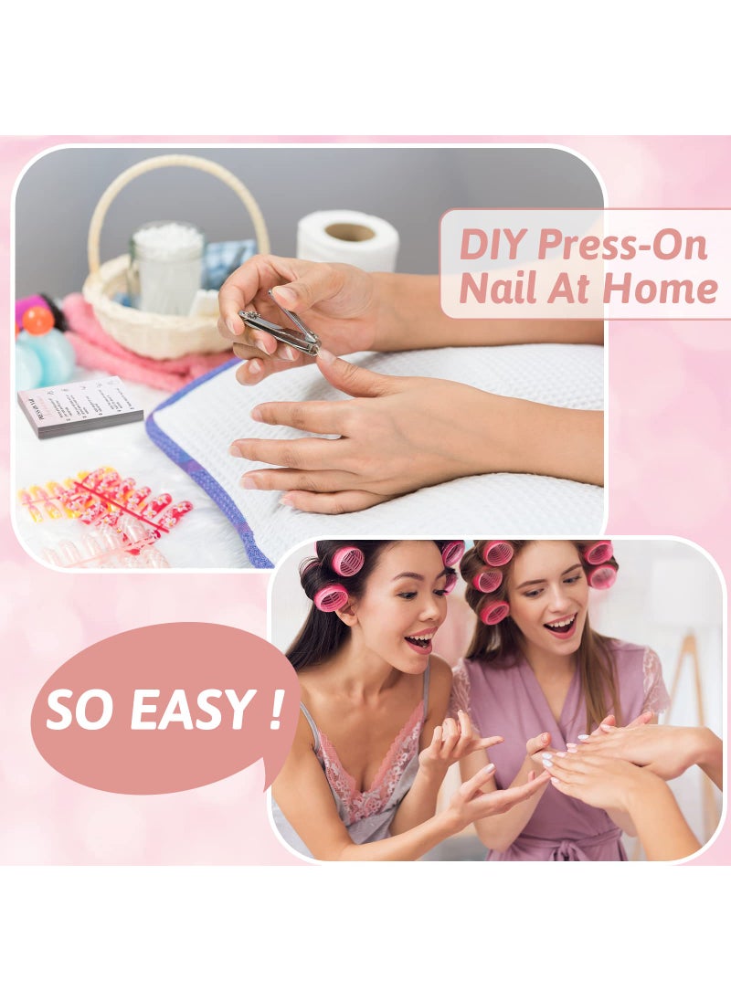 Sureio 200 Pieces Press on Nail Cards 2 x 3.4 Inches Business Card Aftercare Instructions Business Supplies How to Apply and Remove Press on Nail Supplies DIY Press on Nail Kit  - Image 5