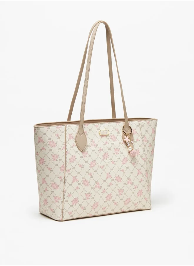 MISSY Women's All-Over Floral Print Tote Bag with Double Handles