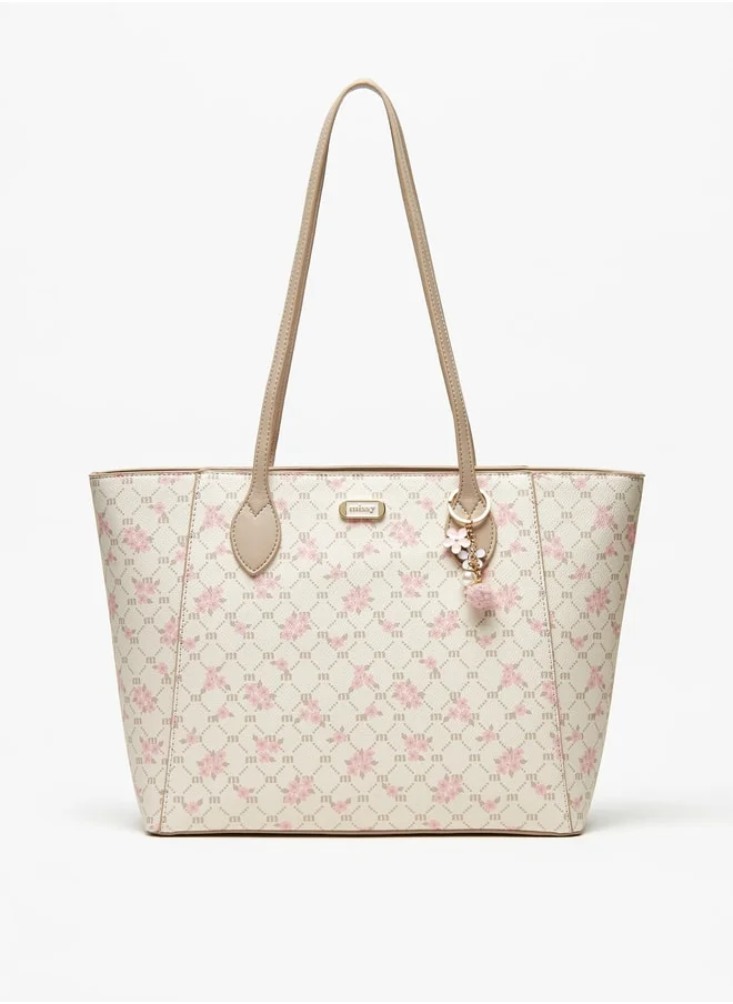 MISSY Women's All-Over Floral Print Tote Bag with Double Handles