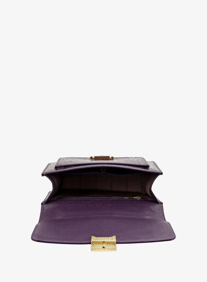 Da Milano Grapevine Croco-Textured Double Chain Bag (S) - Grapevine for Women | Best Price UAE
