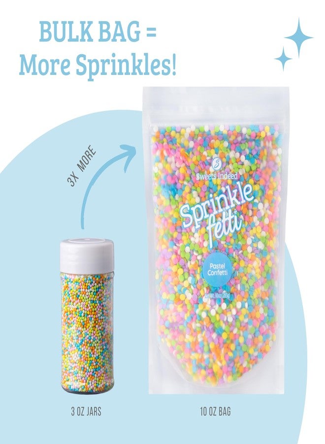 Sweets Indeed Pastel Confetti Circle Sprinkles, Bulk 10 Ounces, Decorative Sprinkles for Baking, Cake Decorating, Cupcakes, Cookies & Desserts, Spring & Easter Pastel Sugar Topping - Image 3