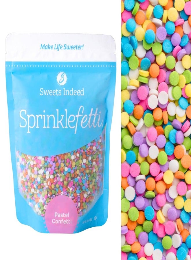 Sweets Indeed Pastel Confetti Circle Sprinkles, Bulk 10 Ounces, Decorative Sprinkles for Baking, Cake Decorating, Cupcakes, Cookies & Desserts, Spring & Easter Pastel Sugar Topping - Image 1