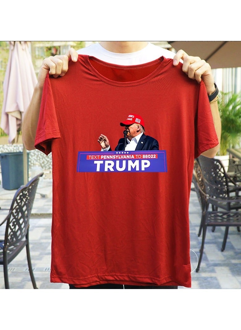KUYING New Trump Print Short Sleeved Shirt