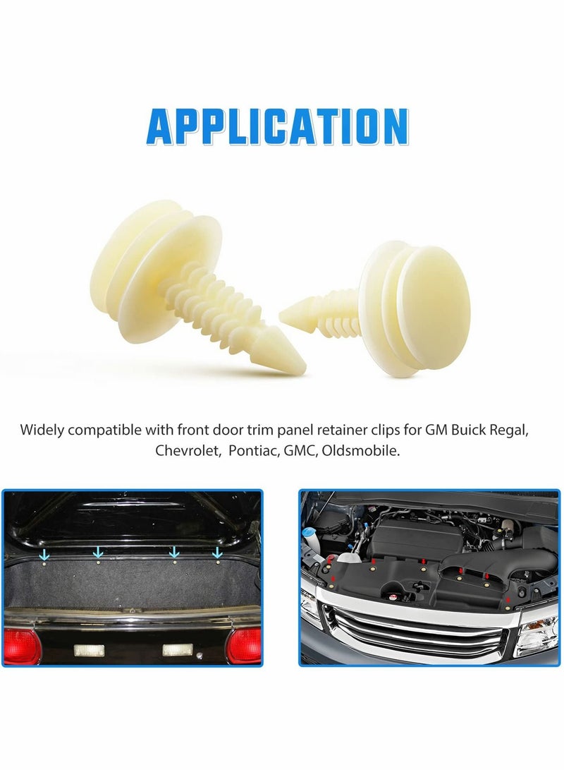 Excefore Door Trim Panel Clips Car Retainers Clips, GM Front Door Trim Panel Retainers Clip Automotive Body Parts Replacement for GM 10153057 Chevy Buick GMC Jimmy Pontiac Grand Prix 8mm Hole( 50Pcs ) - Image 3