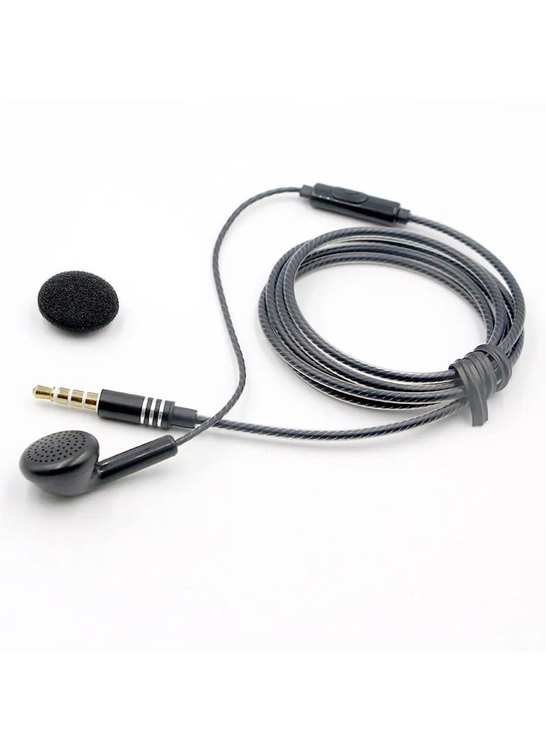 Oku 3.5mm Single In-Ear Mono Earphone Earbud Headset With Mic For iPhone Samsung Or Others Black - Image 1