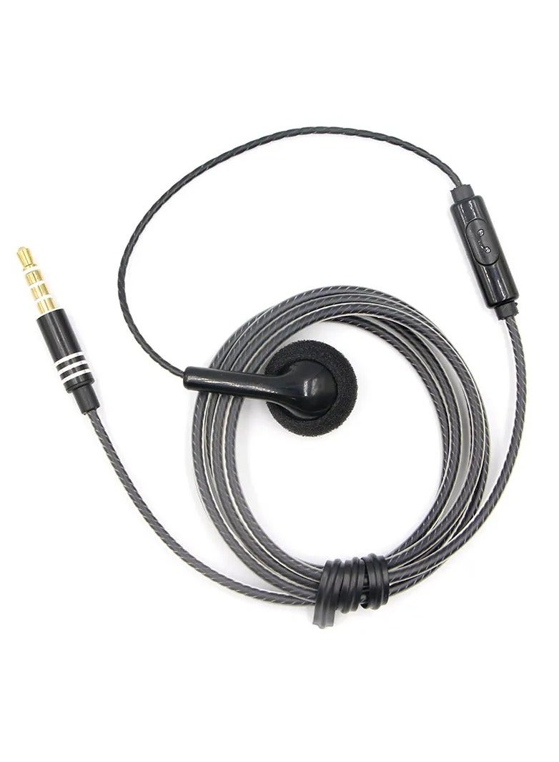 Oku 3.5mm Single In-Ear Mono Earphone Earbud Headset With Mic For iPhone Samsung Or Others Black - Image 2