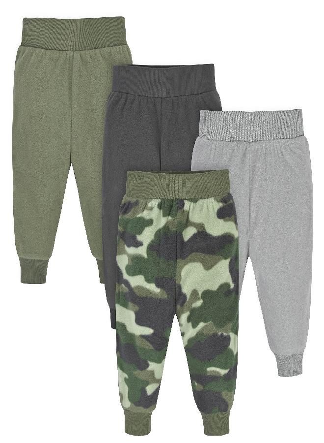 Gerber Gerber Baby Boys' 4-Pack Microfleece Pants, Camo, 18 Months  - Image 1