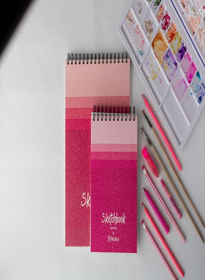 Kitabby - Sketchbook Series - A3 Size (Large) - Wire-O Bound Sketch Book - Micro-Perforations for Easy Tear Off - 50 Sheets - 160gsm Anti-Ageing, Acid Free, Archival Grade Fine Grain Paper - (Pink) - Image 4