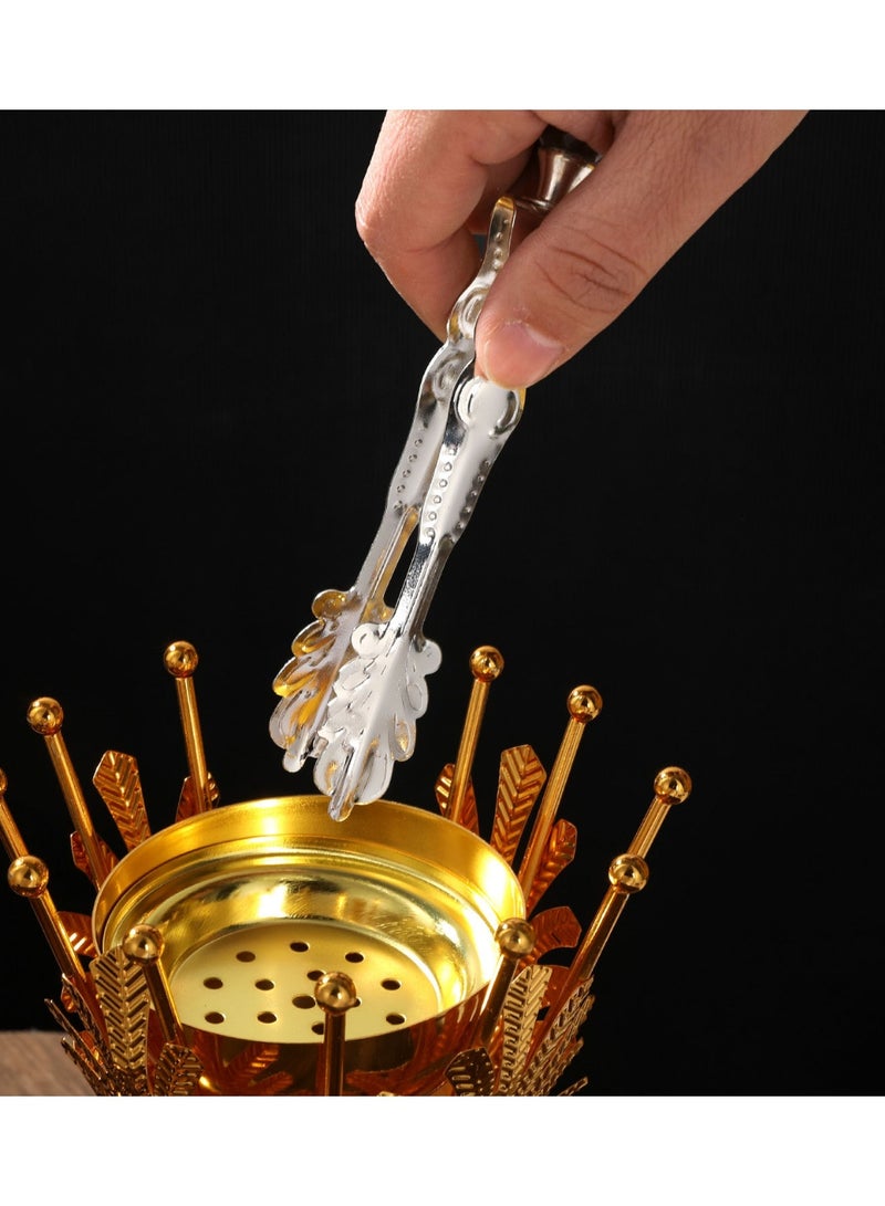 ملقط بخور 5.9 بوصة - مقبض زهري عتيق - Image 5