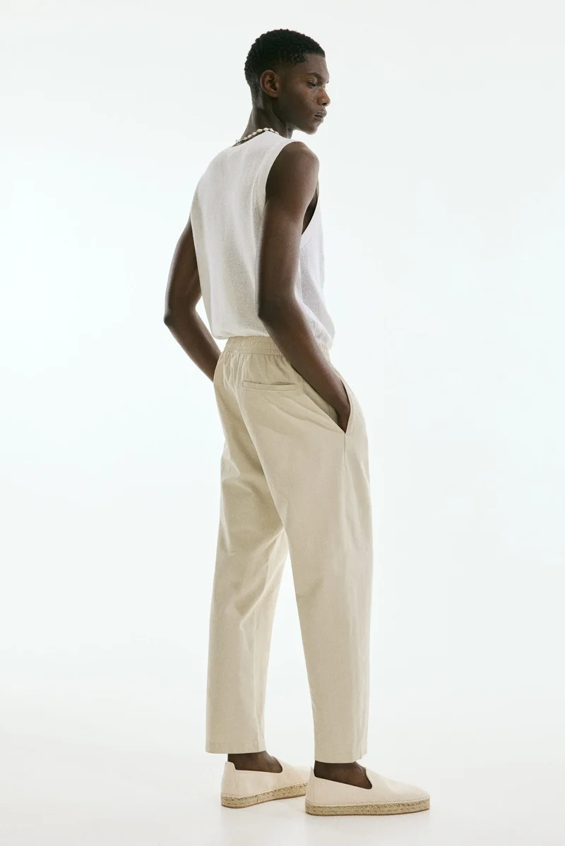 H&M Relaxed Fit cotton-blend twill trousers