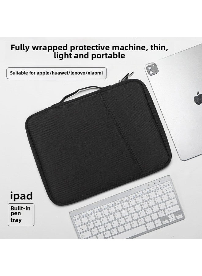Tablet Bag Tablet Waterproof Loadable Keyboard For Apple Ipad Storage Bag Summer Anti-vibration Laptop Bag For Men And Women-Color:Black [OxFord]]-Dimensions:12.9-13 Inch Universal - Image 1