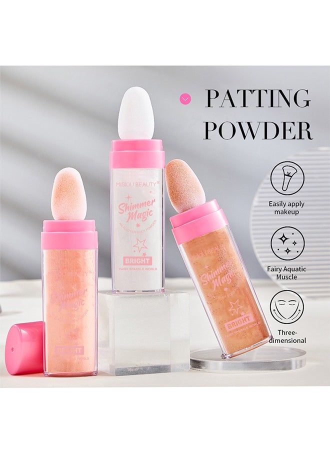 Misiou Beauty - Shimmer Magic-Shiner Powder Stick Makeup Highlighter Glitter Highlighter powder Fairy Highlighter Powder Body Highlighter Shimmer Highlighter Powder Stick for Body  01#Bronze - Image 1