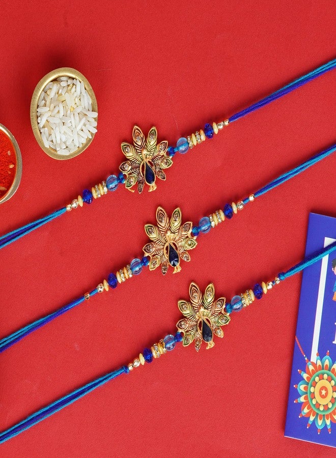Pride Store Rakhi For Brother | Rakhi Set For Bahiya | Rakhi Set of 3 | With Greeting Card and Roli Chawal, Rakhi for bhai | Rakhi Set for brother - Image 2