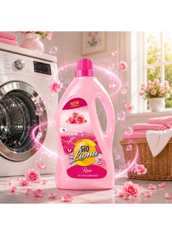Sio Rose Fabric Softener & Conditioner for Superior Softness, Long-Lasting Floral Scent & Fiber Protection, Mega Value Pack3000ml - Image 2