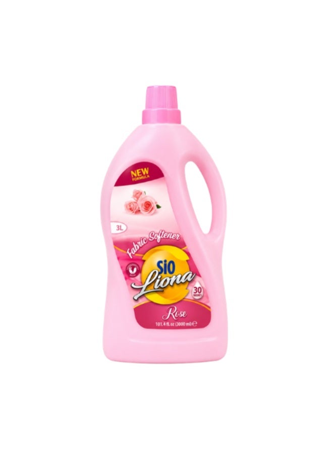 Sio Rose Fabric Softener & Conditioner for Superior Softness, Long-Lasting Floral Scent & Fiber Protection, Mega Value Pack3000ml - Image 1