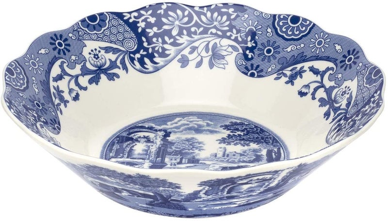 Spode Blue Italian 10-Inch Daisy Bowl - Decorative Scalloped Edge Serving Bowl with Blue Countryside Design - Elegant Accent Tableware for Salads, Fruit, Sides in Classic Dinnerware Style - Image 4