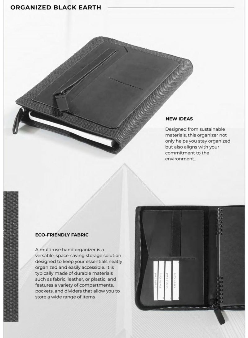 منظم ملاحظات متعدد الاستخدامات – تصميم أنيق ومستدام باللون الأسود - Image 3