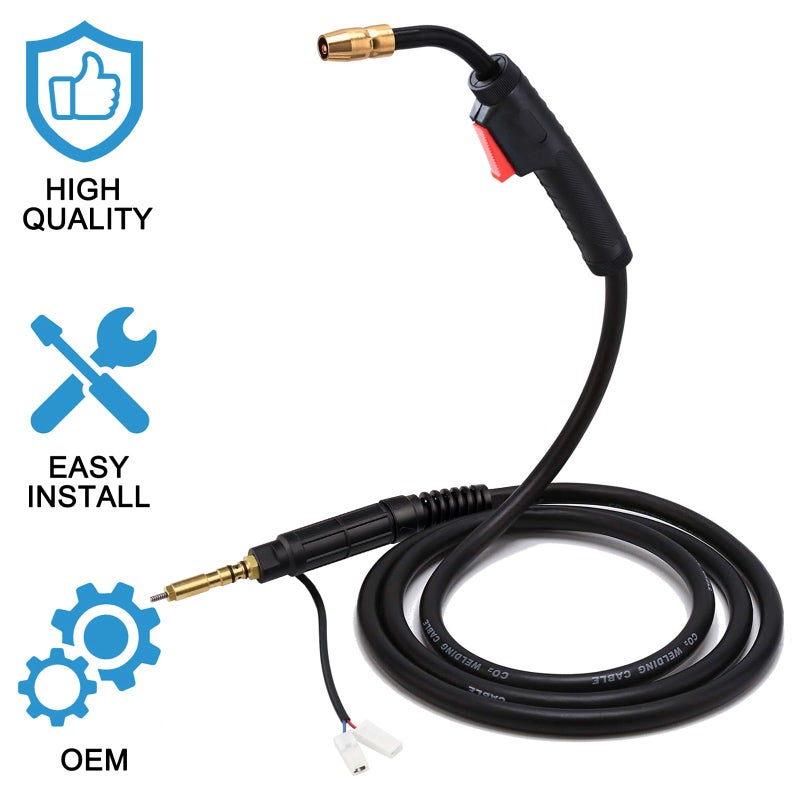 Zinger Mig Welding Gun Torch Welder for Hobart H-10/195957 H100S2-10/245924,Replacement Fits Hobart Handler 135/140/175/180/187,100A 10ft MIG Welder for Hobart with .030" .035" Tip-Nozzle-Diffuser - Image 5