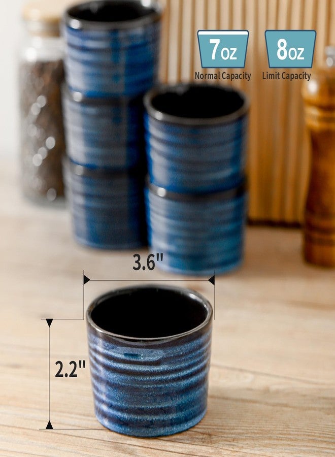 Hasense Ramekins 8 oz Oven Safe for Creme Brulee, Ceramic Souffle Dish Oven Safe Set of 6,Porcelain Dipping Sauce Bowls for Pudding, Creme Brulee, Souffle, Serving Dip, Custard, Ice Cream(Blue) - Image 5