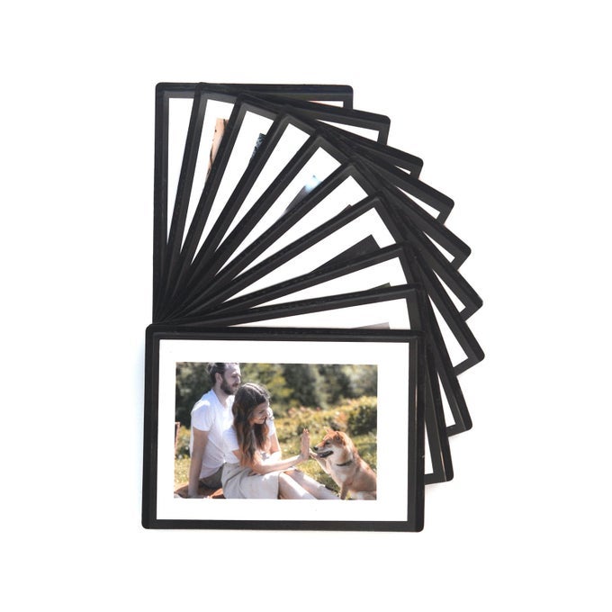 25X35 MAGNETIC POLAROID PICTURE FRAME INSTAX MINI PHOTO FRAME FOR FRIDGE PHOTO MAGNETS FOR FRIDGE MINI PHOTO SLEEVE POCKET WALLET SIZE FRAME BLACK 10PCS