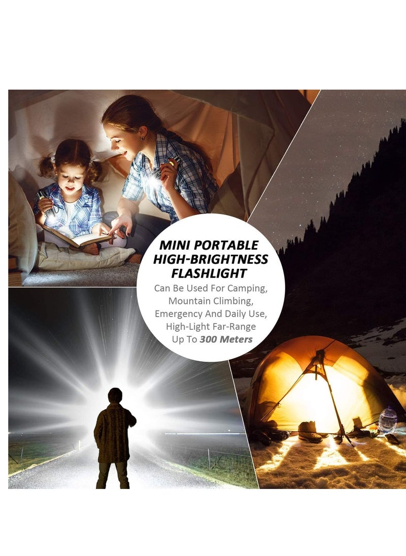 ELTRAZONE - USB Rechargeable Torch, Outdoor Emergency Light Check Light XPE/COB Mini Torch, Portable Waterproof Handheld Torch for Camping, Outdoor, Emergency and Daily Use (2 Pack) - Image 1
