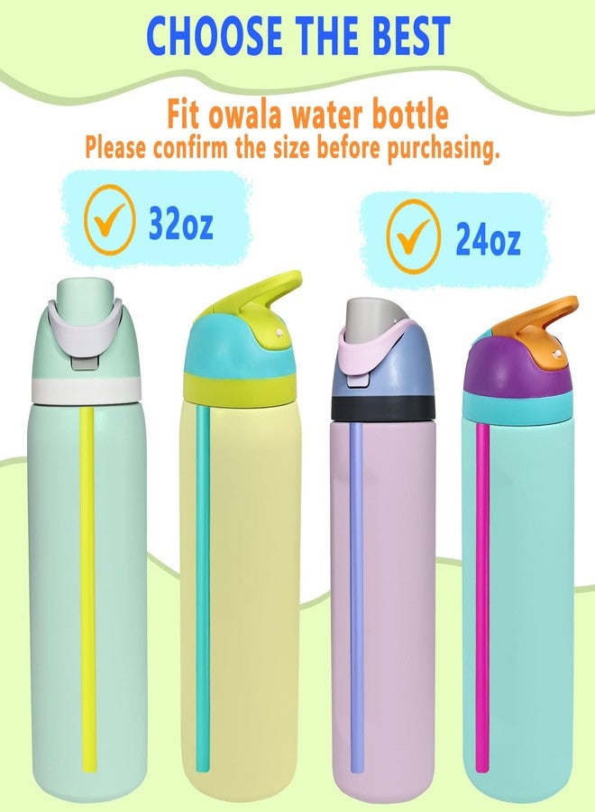 NTIERA 8pcs Replacement Straws for Owala FreeSip 24oz 32oz Bottle, Reusable Plastic Straws with Cleaning Cleaner Brush for Insulated Stainless Steel Water Bottle Tumbler Accessories(8 Color) - Image 2