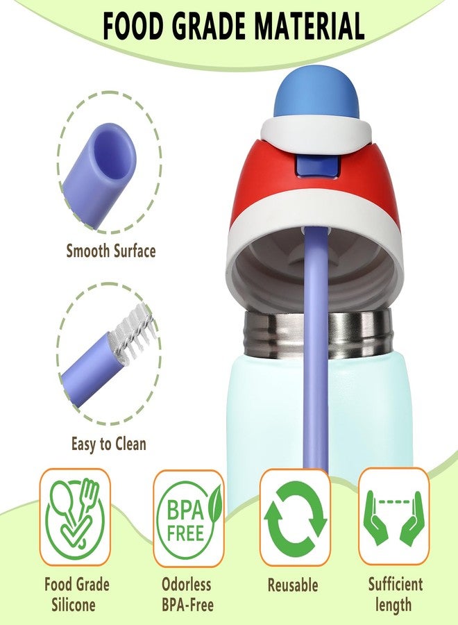 NTIERA 8pcs Replacement Straws for Owala FreeSip 24oz 32oz Bottle, Reusable Plastic Straws with Cleaning Cleaner Brush for Insulated Stainless Steel Water Bottle Tumbler Accessories(8 Color) - Image 4