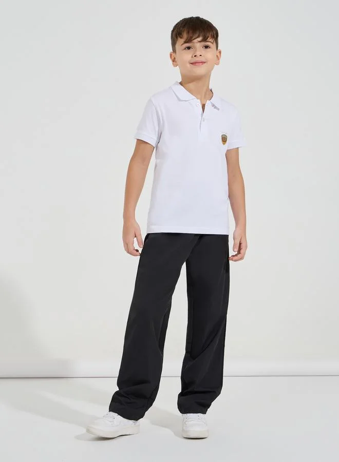Styli Styli Regular Fit Polo T-Shirt with Embroidered Badge Detail