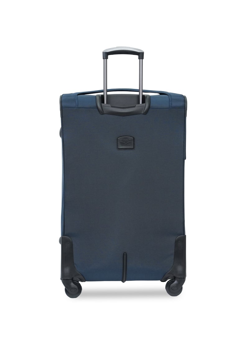 President 3-Piece Expandable Soft-Side Luggage Set - High-Quality Heavy Duty Travel Bags with Multi-Pocket Storage ( BLUE ) - Image 3