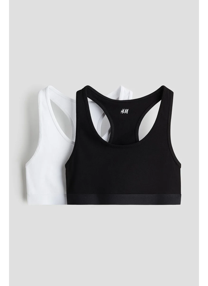 H&M 2-Pack Cotton Jersey Crop Tops