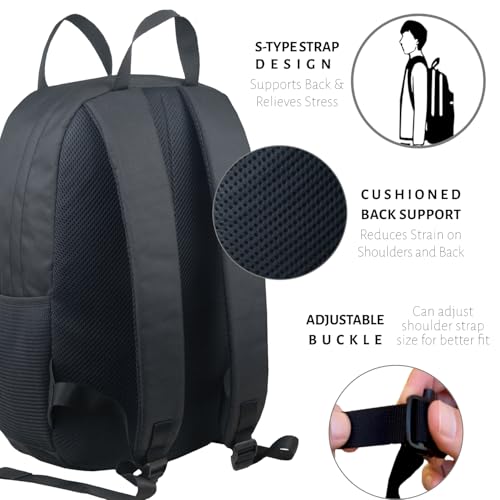 TRAVALATE 20 Ltr Daypack Backpack | Lightweight & Water-Resistant | Travel & Everyday Bag with Spacious Main Compartment, Easy Access Front Pocket and top Handles |(16 x 10 x 5) Inch - Black - Image 5