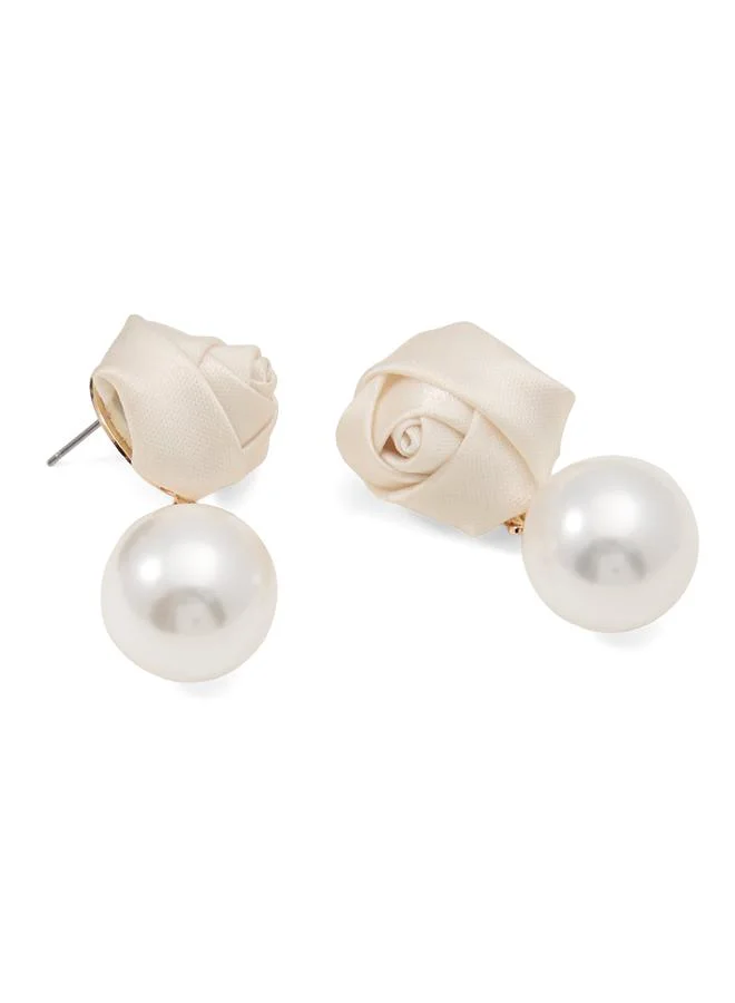 Rosettee Ladies White Earrings