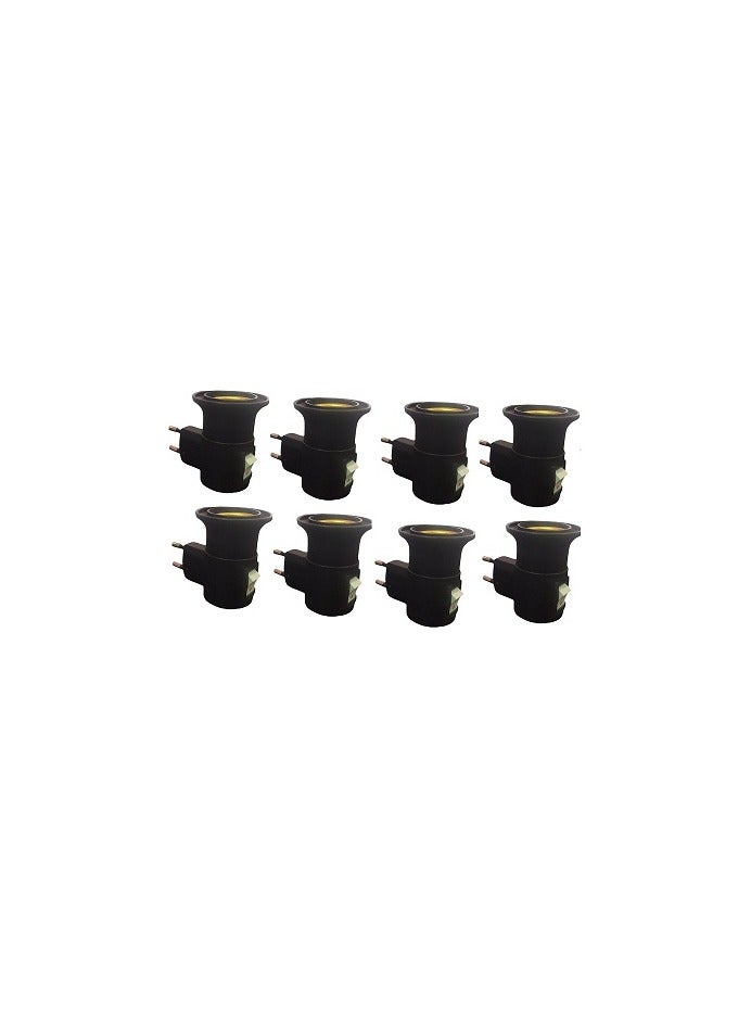 8 screw lamps with a control switch to turn on the bulbs directly for night lighting (black)