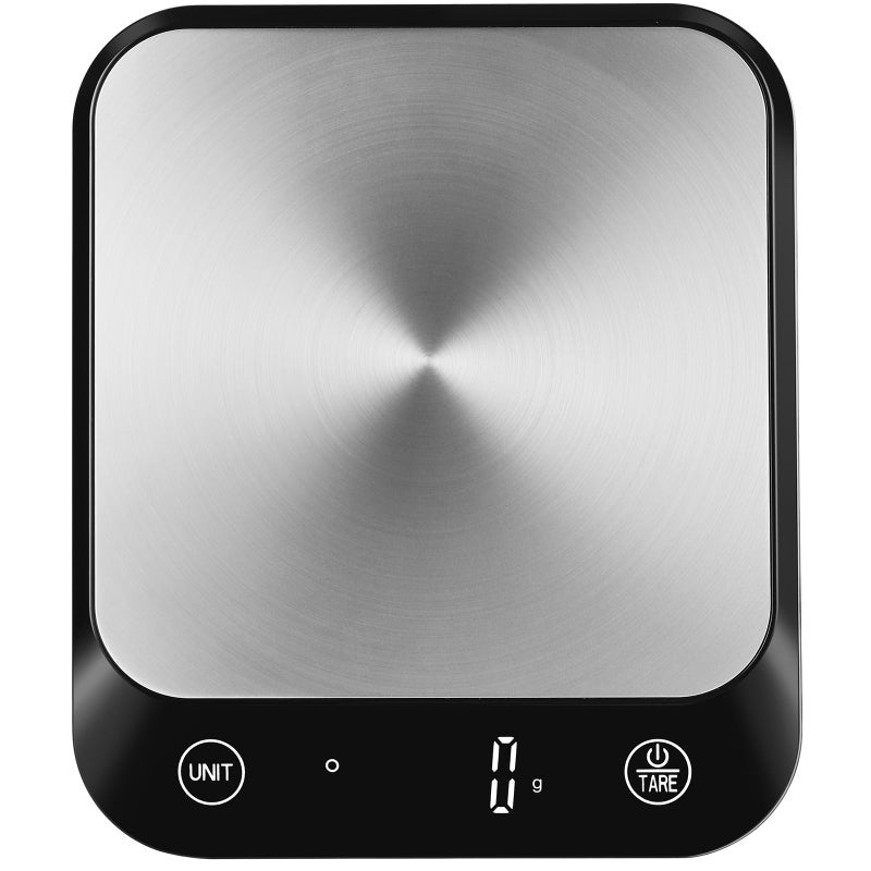 ميزان مطبخ رقمي فيتافيت 22 رطل بدقة عالية مضمونة من مصنع الوزن المحترف منذ 2001 لفقدان الوزن والخبز والطهي مع شاشة LED وبطاريات مضمونة باللون الأسود