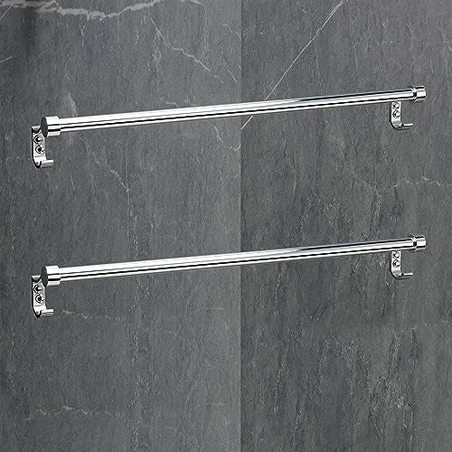 FORTUNE Stainless Steel Bathroom Hook Towel Rod Holder | Wall Mounted Hand Towel Rail for Kitchen and Washroom-24 Inch (Pack of 2) - Image 1