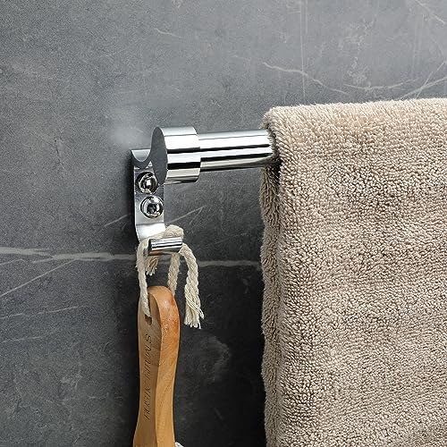 FORTUNE Stainless Steel Bathroom Hook Towel Rod Holder | Wall Mounted Hand Towel Rail for Kitchen and Washroom-24 Inch (Pack of 2) - Image 4