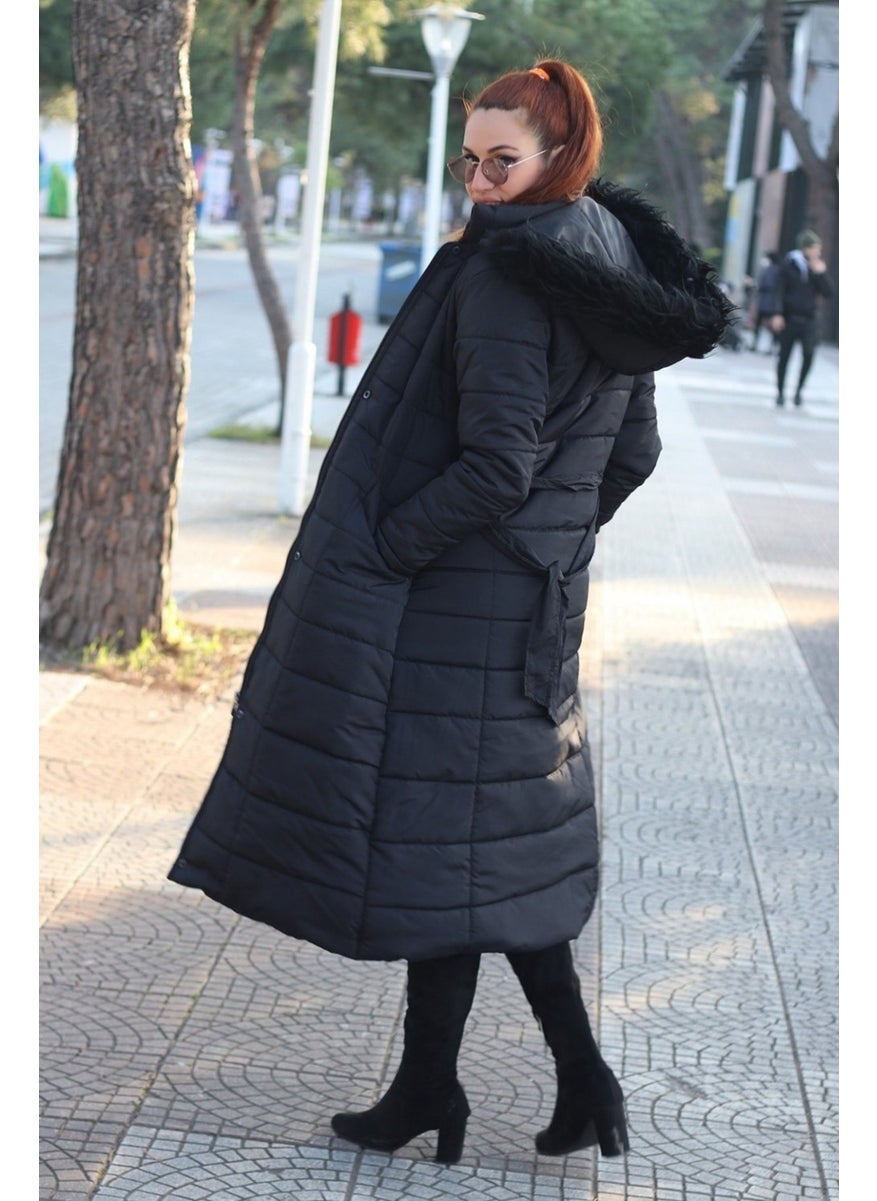 Barbora Daily Winter Full Length Women's Puffer Coat TR180BLACK  - Image 2
