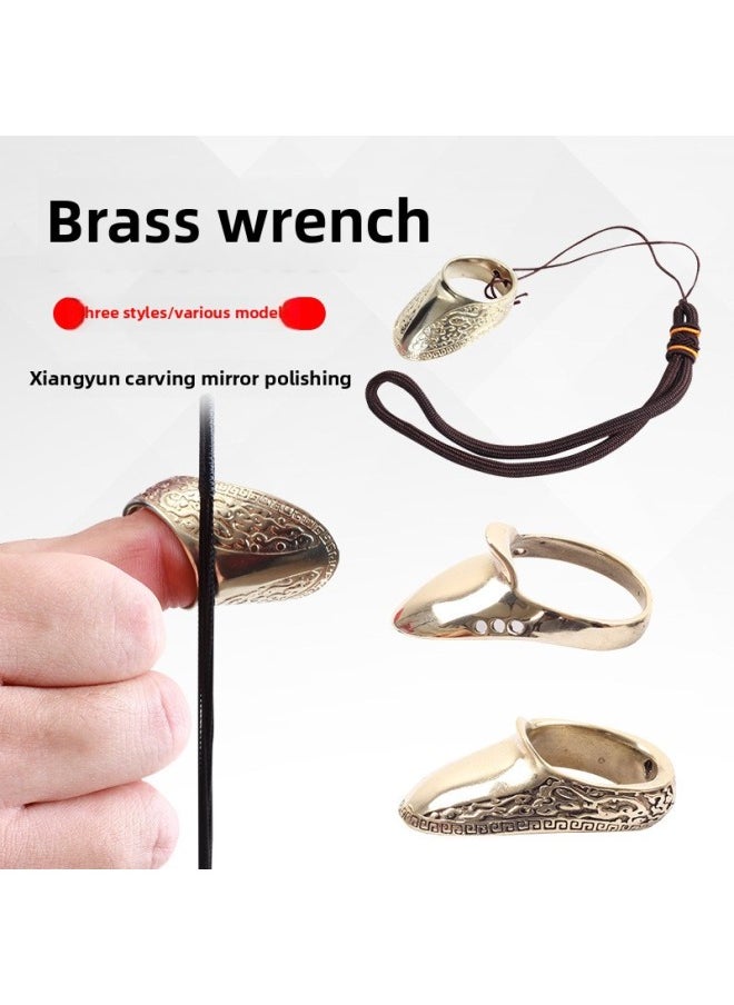 Generic - Bow And Arrow Wrench Traditional American Hunting Bow Brass Slope Type Finger Protection Competitive Recurve Bow Archery Thumb Hook String Mongolian Protector-Color:Point Wrench#21 Refundable If Not Satisfied - Image 1