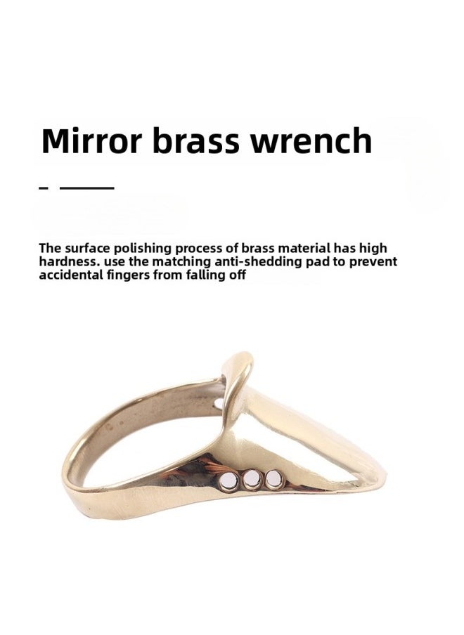 Generic - Bow And Arrow Wrench Traditional American Hunting Bow Brass Slope Type Finger Protection Competitive Recurve Bow Archery Thumb Hook String Mongolian Protector-Color:Point Wrench#21 Refundable If Not Satisfied - Image 1