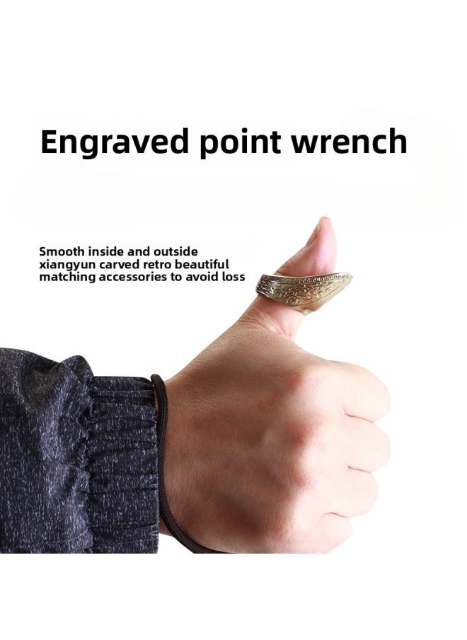 Generic - Bow And Arrow Wrench Traditional American Hunting Bow Brass Slope Type Finger Protection Competitive Recurve Bow Archery Thumb Hook String Mongolian Protector-Color:Point Wrench#21 Refundable If Not Satisfied - Image 1