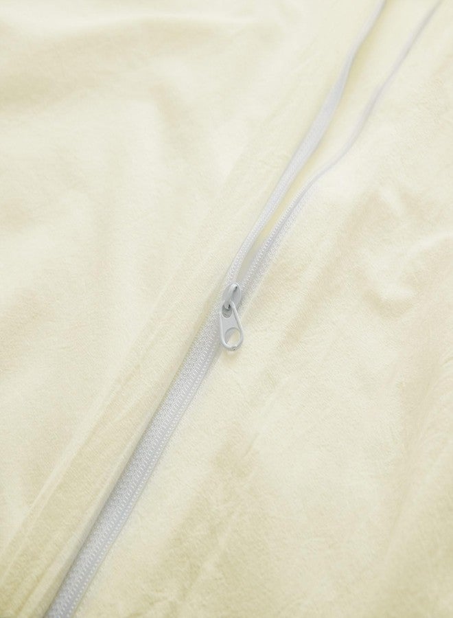 LOVQUE Cream White Cotton Duvet Cover Set, Linen-Like Natural Bedding Set with Zipper Closure (No Comforter), Twin Size, Duvet Cover (68"x90") x 1, Pillowsham(20"x26") x 1 - Image 5