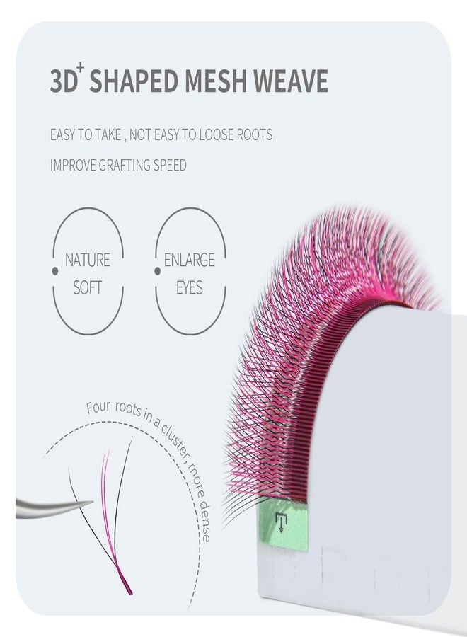 ANNAFRIS 3D W Shape Purple Dual Core Premade Fan Eyelash Extensions Volume 2 Tips False Lashes Faux Mink Matte Black Cluster Lash Extensions(0.07 C,8-12mm Purple) - Image 3
