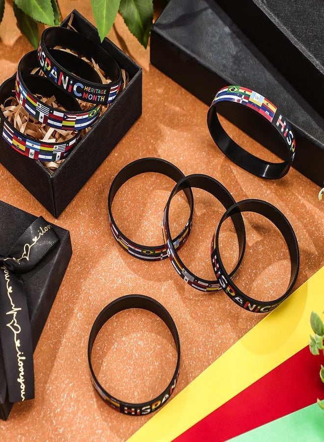 Siifert 48 Pcs Hispanic Heritage Month Silicone Bracelets Bulks Hispanic Heritage Party Decorations Spanish Gifts Supplies for Latin American Spanish Flag Party Favors - Image 3