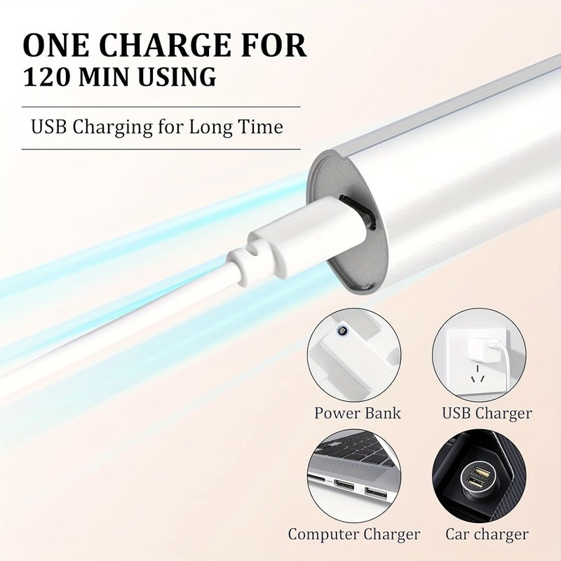 DM جهاز إزالة الشعر الأحمر للنساء للوجه، مزيل شعر كهربائي غير مؤلم، قابلة للشحن عبر USB، للوجه والشفتين والساقين مع ضوء LED، رأسين قابلين للتبديل. - Image 4