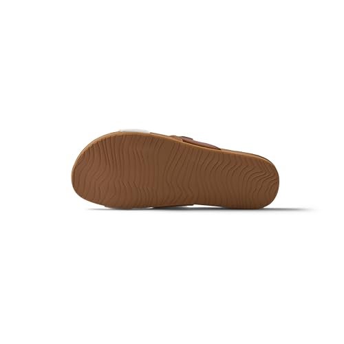 REEF Cushion Vista Womens Fashion Slide Sandal, Vegan Leather Strap, Ultra Soft Cushion Footbed, White Duo, 9 - Image 3